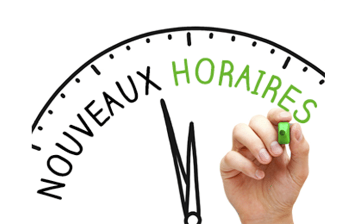 modification d’horaires d’ouverture